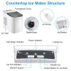 Electric Countertop Ice Maker With Ice Scoop Basket Self-Cleaning Max 33Lbs/24Hrs Ice Making Machine Bullet Ice Machine For Home Kitchen Office Party