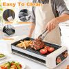3 In 1 Electric Hot Dog Roller Machine With Grill & Griddle 6-Roller Hot Dog Cooker Smokeless Non-Stick Indoor Outdoor With 3 Temp Levels For Bbq Saus