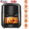 15.8Qt Air Fryer Family Size 1400W Powerful Oilless Cooker Crisp Bake Grill Dehydrate Touch Screen Customized Temperature Time Visible Window