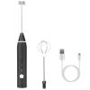 Electric Milk Frother Usb Rechargeable Egg Beater Handheld Milk Foam Maker Mixer Coffee Stirrer With 3 Speeds 2 Whisk Heads