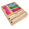 6 In 1 Plastic Wrap And Foil Organizer For Gallon Quart Sandwich Snack Ziplock Bag Bamboo Dispenser With Cutter Kitchen Drawer Storage