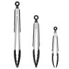 3Pcs Kitchen Tongs Stainless Steel Locking Food Tongs With Silicon Tips Bpa Free Non-Stick Bbq Cooking Grilling Locking Food Tongs High Heat Resistant