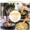 6Pcs Cooking Utensil Bamboo Wooden Spoons Spatula Kitchen Cooking Tools Nonstick Wooden Cookware Kitchen Gadgets