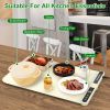 Silicone Food Warming Mat With 9 Temperature Levels 6Hrs Timer Child Lock Auto Shut Off Roll-Up Electric Warming Tray For Party Buffet Gathering Daily