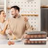 Egg Container Holder For Refrigerator Double Layer Egg Storage Box With Lid Automatic Rolling Egg Box Organizer Bin Tray Rack 36 Eggs