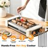 3 In 1 Electric Hot Dog Roller Machine With Grill & Griddle 6-Roller Hot Dog Cooker Smokeless Non-Stick Indoor Outdoor With 3 Temp Levels For Bbq Saus