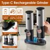 Electric Salt And Pepper Grinder Rechargeable Charging Base Automatic Salt Mill Led Indicator Adjustable Coarseness One Hand Easy Operation