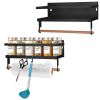2Pcs Magnetic Spice Racks For Refrigerator With Paper Towel Holder Hooks Kitchen Space-Saving Foldable Fridge Magnet Organizer For Oven Microwave Wash
