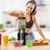 Cold Press Juicer Machine With 3.93In Feed Chute Fit Whole Fruits Vegetable 250W Slow Masticating Juicer With Reverse Function 2 Containers Easy To Cl