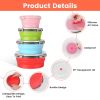 4Pcs Collapsible Bowls With Lids, Silicone Folding Food Storage Containers, Space Saving Camping Bowls, Microwave & Freezer & Dishwasher Safe Meal Pre