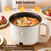 Electric Hot Pot With Steamer 1.8L Mini Portable Hot Pot With 300W 600W Dual Power For Egg Fried Rice Ramen Oatmeal Soup Overheat Protection For Colle