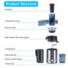 1000W Centrifugal Juicer Juice Extractor With 2 Speeds 2.6In Wide Feed Chute 17Oz Juicer Cup 54Oz Pulp Collector Electric Juicer For Fruits Vegetables