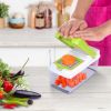 Vegetable Slicer Quick Potato Tomato Fruit Cutter Set W/3 Blades Stainless Steel Food Chopper