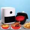3Pcs Reusable Foldbale Air Fryer Silicone Pot 464°F Heat Resistant Round Replacement Of Parchment Liners 3 Food Grade Baking Basket Pans For 4+Quart A