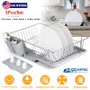 3Pcs Dish Drainer Drying Rack Set Drainer Drain Board Dish Rack K W/ Plastic Cutlery Holder Drain Board