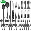 48-Piece Silverware Set Stainless Steel Flatware Cutlery Set Tableware Eating Utensils For 8 With Knife Fork Spoon Dishwasher Safe For Home Kitchen Re