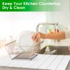 Foldable Stone Dish Drying Mats Home Dish Quick Drying Stone Pad Super Absorbent Diatomaceous Earth Draining Mat With Anti-Slip Net Sanding Pad For Di