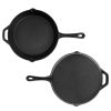 Pre-Seasoned Cast Iron Skillet Oven Safe Cookware Heat-Resistant Holder 12Inch Large Frying Pan Non-Stick Like Surface Cooking Frying Searing Baking