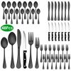 48-Piece Silverware Set Stainless Steel Flatware Cutlery Set Tableware Eating Utensils For 8 With Knife Fork Spoon Dishwasher Safe For Home Kitchen Re
