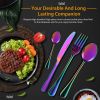 4-Piece Flatware Set Stainless Steel Silverware Cutlery Kitchen Utensil Set W/ Fork Knife Tea Spoon For Home Kitchen Hotel Restaurant