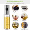 Olive Oil Sprayer 2Pcs Oil Dispenser Mister Refillable Stainless Steel Glass Vinegar Bottle W/ Measurement Oil Control Diet For Cooking Bbq Roast Sala