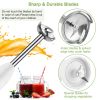3-In-1 Immersion Hand Blender Multifunctional Stick Blender Mixer Grinder W/ Stirring Steel Blades 600Ml Mixing Beaker Milk Frother Egg-Whisk For Baby