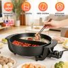6L Electric Hot Pot With Divider 1100W Dual-Flavor Pot Shabu Shabu Pot Non-Stick With 5-Temp Control For Shabu Shabu Fondue Perfect For Family Gatheri