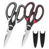 2Pcs Kitchen Scissors Stainless Steel Non Slip Sharp Shears Multi Purposes Walnut Cracker Bottle Opener Food Scissors For Chicken Poultry Scissors Mea