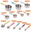 12Pcs Measuring Cups Spoons Set Stainless Steel Kitchen Measurement Tool For Cooking Baking Dry Spices Liquid Ingredients Easy To Read Markings