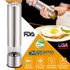 Electric Salt Pepper Grinder With Light Adjustable Coarseness Stainless Steel Salt Pepper Shaker Battery Operated Pepper Grinder Mill Easy Refill And