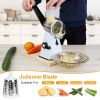Hand Rotary Vegetable Mandoline Slicer Manual Rotary Fruit Cutter Cheese Grater Grinder Chopper Shredder W/ 3 Stainless Steel Drums Strong Suction Bas