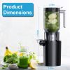Cold Press Juicer Machine With 3.93In Feed Chute Fit Whole Fruits Vegetable 250W Slow Masticating Juicer With Reverse Function 2 Containers Easy To Cl