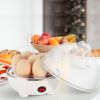 Electric Egg Cooker 7-Capacity Bpa-Free Hard-Boiled Egg Maker W/ Auto-Off Measuring Cup For Hard Boiled Steamed Vegetables Seafood Dumplings