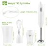 3-In-1 Immersion Hand Blender Multifunctional Stick Blender Mixer Grinder W/ Stirring Steel Blades 600Ml Mixing Beaker Milk Frother Egg-Whisk For Baby