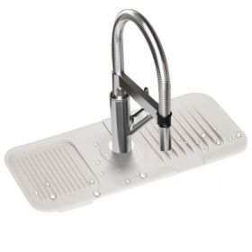 Faucet Splash Mat 14.56X5.51In Silicone Sink Drying Mat Water Drip Catching Tray Water Drainage Pad Sponge Soap Holder For Kitchen Bathroom Sink Fauce