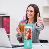 450Ml/15.2Oz Portable Fruit Blender With 6 Blades Rechargeable Juice Cup For Shakes Smoothies Juice Personal Mini Fruit Mixer For Outdoor Gym Office