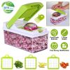 Vegetable Slicer Quick Potato Tomato Fruit Cutter Set W/3 Blades Stainless Steel Food Chopper