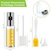 Olive Oil Sprayer 2Pcs Oil Dispenser Mister Refillable Stainless Steel Glass Vinegar Bottle W/ Measurement Oil Control Diet For Cooking Bbq Roast Sala