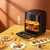 15.8Qt Air Fryer Family Size 1400W Powerful Oilless Cooker Crisp Bake Grill Dehydrate Touch Screen Customized Temperature Time Visible Window