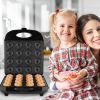 Mini Donut Maker Machine For Kids Snack Breakfast Desserts With 16 Doughnuts Holes Non Stick Coating Double-Side Heating Plates Overheating Protection