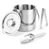 Double-Wall Stainless Steel Insulated Ice Bucket 3L Ice Holder Ice Container With Lid Scoop Strainer Handle For Wine Champagne Beer Parties Cocktails