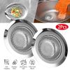 2Pcs 4.53In Kitchen Sink Strainer Stainless Steel Mesh Drain Basket Stopper 0.74 Wide Rim Food Catcher Sink Waste Plug