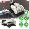 Retractable Dish Drying Rack Extra Large Dish Rack With Drainboard Utensil Holder For Countertop Over Sink Rustproof Expandable