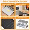 3 In 1 Electric Hot Dog Roller Machine With Grill & Griddle 6-Roller Hot Dog Cooker Smokeless Non-Stick Indoor Outdoor With 3 Temp Levels For Bbq Saus