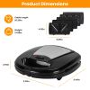 5 In 1 Electric Sandwich Maker Waffle Panini Press Grill Mini Donut Egg Roll With Removable Non-Stick Plates Cool Touch Handle For Breakfast Steak Toa