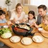 6L Electric Hot Pot With Divider 1100W Dual-Flavor Pot Shabu Shabu Pot Non-Stick With 5-Temp Control For Shabu Shabu Fondue Perfect For Family Gatheri