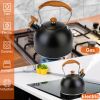 2.2Quarts Stainless Steel Tea Coffee Milk Kettle Stovetop Kettle Loud Whistling Teapot W/ Nylon Handle
