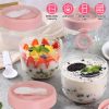 4Pcs Overnight Oats Containers With Lids And Folding Spoons 20Oz Portable Leak-Proof Oats Jar For Milk Vegetable And Fruit Salad Yogurt Breakfast Cere