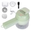 4 In 1 Handheld Electric Vegetable Cutter Mini Food Fruit Chopper Grinder Slicer Dicer Garlic Meat Ginger Mud Masher Rechargeable Food Processor