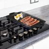 1Pack 16.54In Cast Iron Griddle Plate Reversible Grill Pan Double Sided Used W/ Handles For Gas Stove Ceramic Oven Campfire